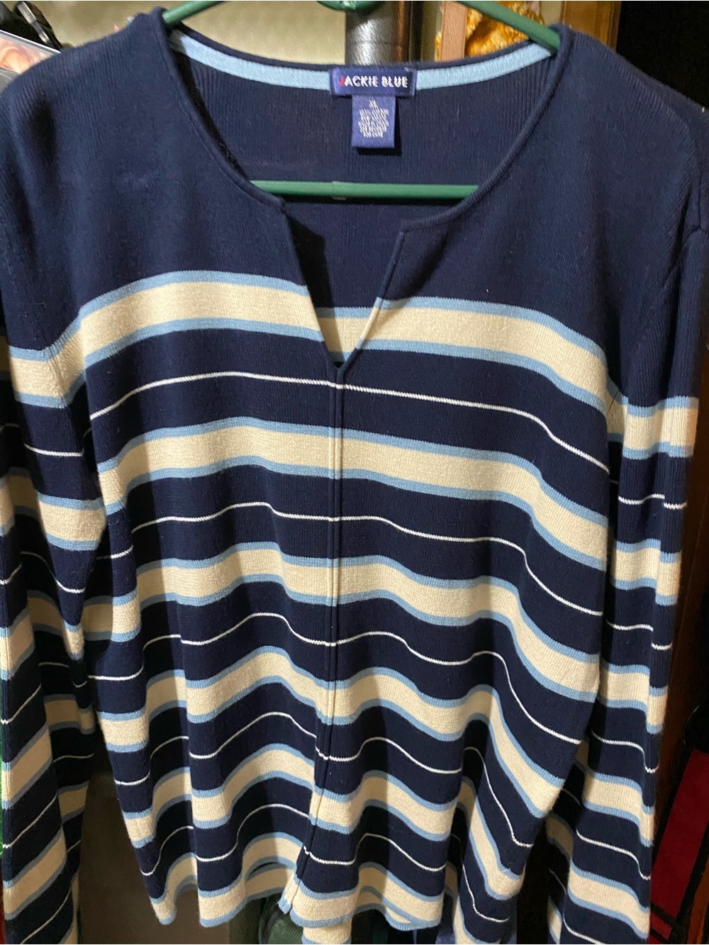 Jackie Blue Navy & Cream Striped Sweater